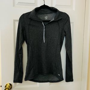 Women’s XS Champion Duo Dry Grey Striped Half Zip Athletic Activewear Top